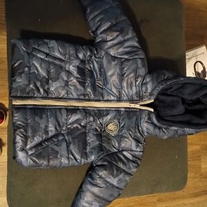 Kids Blue Camouflage Puffer Jacket